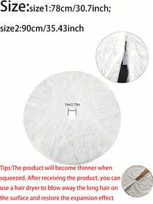 1pc 30/35inch Christmas Tree Plush Skirt Soft Classic Fluffy Fluffy Xmas Tree Skirts For Christmas Thanksgiving Holiday Decoration New Year Party, Holiday, Romantic Market Indoor Outdoor Home Decor Christmas Decorations Winter Room Decor Christmas Decorations Home Christmas Gifts Christmas Decor