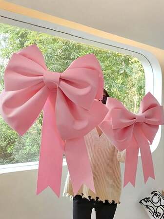 1 个特大号粉红色和红色蝴蝶结，DIY 大蝴蝶结，适用于前门花环装饰、新年装饰、情人节装饰、婚礼拱门、母亲节装饰、礼物、新娘送礼会、派对、商店装饰、托儿所装饰、花冠、婚礼仪式生日墙面装饰。