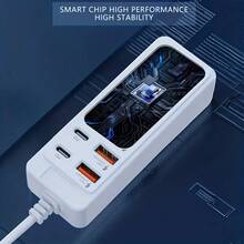 12-Port USB Fast Charging Converter, Compact Multi-Port Power Socket, Multi-Function Extension Cable/Dock/Fast Charging Station, 6*Type-C PD + 6*USB-A Ports, Maximum 25W Per Port, Data Transfer + High-Speed ​​Charging, Compact Design, Space-Saving Power Hub, Suitable For Fast Charging Of Multiple Devices Such As Mobile Phones/Laptops/Tablets, A Must-Have For Home/Office/Tech Enthusiasts, And A Great Christmas Gift.