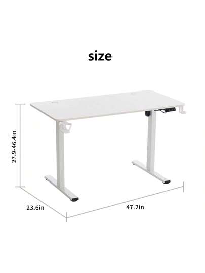 Room Desk,Makeup Dressing Table,Desk Table,Table Adjustable Height, Headphone Hook Cup Holder, Offices Games view 4