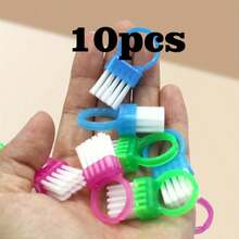 1/4/10pcs Dopamine Practical Mini Ring Brush, Dust Brush, Finger Grip Brush, Soft Bristle Brush, Nail Brush, Multi-Purpose Tool, Small Brush - Multicolor - View 10