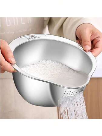 厨房用米菜清洗篮沥水篮不锈钢碗托盘洗脸盆配件