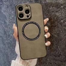 Nueva funda de TPU suave de alta calidad, multicolor, con cobertura total, fabricada en piel sintética y cierre magnético integrado. Compatible con iPhone 17/16 Pro Max/15/14 Plus/13/Pro Max y con fundas  con orificios grandes. Textura agradable al tacto. Funda unisex de alta calidad. - Gris - Ver 2
