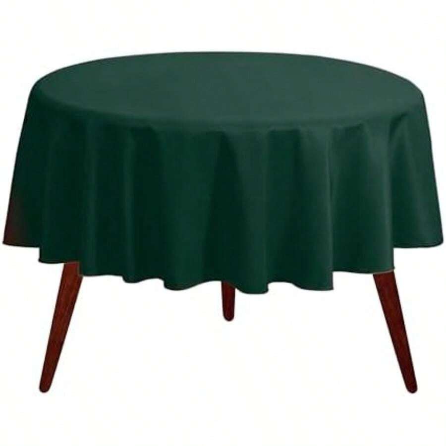 Gee Di Moda - Mantel redondo de 120 pulgadas, color morado para mesas redondas de 60 a 96 pulgadas, tela lavable resistente, para mesa de buffet, fiestas de día festivo, cenas, bodas y baby shower(304.8 cm (Redondo) Verde cazador) - Multicolor - Ver 1