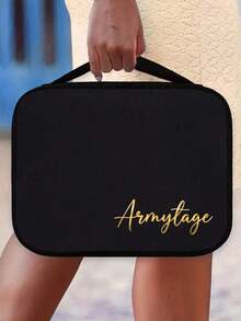 Customized Name Simple Letter Print Tote Bag, Multifunctional Bible Storage Bag, Suitable For Students' Daily Use; Leopard Print Heart Cross Bible Storage Bag, Suitable For Anniversary, Birthday, Holiday/Vacation, Outdoor/Picnic/Travel/Hiking, Business/Commute/Work/Office And Other Occasions - Black - View 8