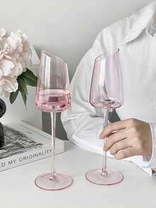1 ly sâm panh hồng lãng mạn phiên bản giới hạn ngày lễ tình nhân của Pháp, ly rượu vang sủi cao cấp, ly chân cổ điển - Hồng - Xem 15