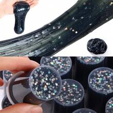 1/5/10/20/50个装黑色星空史莱姆派对礼品，男女通用，杯装星空史莱姆，缓解压力，超柔软橡皮泥玩具，不粘手，生日礼物，课堂奖励，礼品袋填充物 - 黑星 - 查看 3