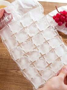 50pcs Household Ice Bag Ice Cube Mold Self Sealing Mouth Ice Bag Ice Grid Bag Ice Making Mold - Clear - View 1