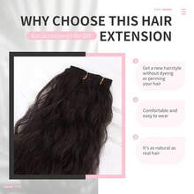Clip In Hair Extensions,6PCS Hair Extensions Long Mermaid Waves Wavy Synthetic Clip On Hairpiece For Women 24 Inch (Black Brown),BlackBrown - Blackbrown - View 5