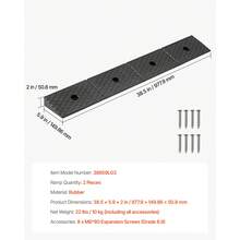 Rubber Curb Ramp, 33069 Lbs Load Capacity, 2 Inches Rise Height Heavy Duty Rubber Threshold Ramp With Drainage Tank For Wheelchairs, Strollers, Motorcycles, Cars, Lawn Mowers & Trailers, 2 Pack - 38.6*5.9*2 Inches - View 7