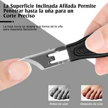Kit de 9 Pcs para Cuidado Personal Cortaúñas Profesional Biselado + Limpiador de Oídos (Kit de Uñas, Alicates para Uñas de Pie, Kit para Uñas, Corta Uñas Adulto, Kit Corta Uñas + Cuidado Auditivo) (Negro) 7AFW - Lila claro - Ver 11