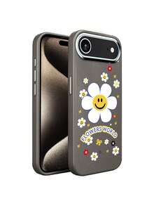 Leather Phone Case For IPhone 17 Pro Max And 17 Air With All-Around Protection, Smiling Sunflower Design, Made Of High-Quality PU+PC Material - Light Grey - View 15