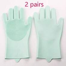 Silicone Dishwashing Gloves, Pet Bathing And Scrubbing Gloves, Anti-Scratch And Anti-Bite Gloves For Dogs And Cats, Kitchen Cleaning Wonder - Multicolor - View 16
