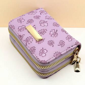 New Fashion Embossed Metal Multi-Card Holder Wallet, Large Capacity Coin Purse Clutch