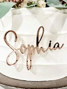 1/3/5 piezas Decoración personalizada para pastel - 4 opciones de color, placa decorativa con nombre personalizado para pastel, placa acrílica cortada con láser reutilizable para pastel, adecuada para cumpleaños, boda, aniversario, fiesta, graduación, regalo perfecto para anfitrión de fiesta, familia, amigos, parejas, decoración de pastel de vacaciones de moda - Multicolor - Ver 4