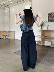 Women's Loose Fit Wide-Leg Washed Casual Pants, Stylish & Versatile