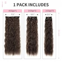 Clip In Hair Extensions,6PCS Hair Extensions Long Mermaid Waves Wavy Synthetic Clip On Hairpiece For Women 24 Inch (Dark Chocolate Brown),DarkChocolateBrown - DarkChocolateBrown - View 4