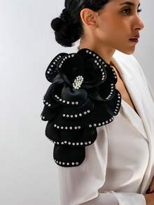 1pc Women's Versatile Multi-Layer Fabric Beaded Fashion Brooch/Shoulder Decor, Suitable For Daily, Party, Celebration, Vacation Wear, Summer New Arrival - Flower Shoulder Ornament - View 18