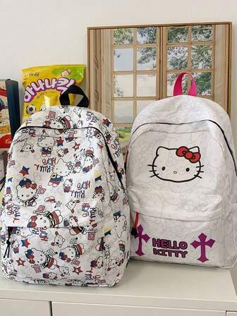 Sanrio Hello Kitty Backpack For Women 2025 Large Capacity Cute School Bag For Students Lightweight Bookbag Kawaii Student Rucksack Gift