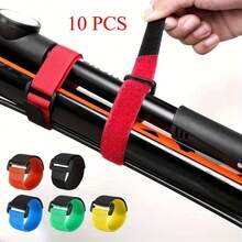 10pcs Adjustable Fishing Rod Tie Straps - Secure Pole Fixing Wrap Bands, Durable & Lightweight, Essential Outdoor Fishing Accessories, Fishing Pole Tie Straps|Nontiept Fixation|Durable Ties - 10pcs - View 1