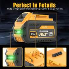2 Pack 9.0Ah Replacement FOR DE   WALT DCB609 9.0Ah 20V/60V MAX Battery Compatible With DCB609 DCB606 DCB612 Lithium-Ion Battery New - Quantity: 2PACK - View 7