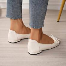 Women's Flat Shoes Leather Round Toe Ballet Shoes Bow Slip On Driving Commuting Dress Shoes For Women FlatsChristmas - 紅色 - 查看 10