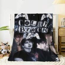Colby Brock Dark Style Inspired Throw Blanket - Soft All-Season Cozy Blanket With Gothic Lettering & Members Design, & Music Theme For Home, Durable Fabric, Comfortable Texture, Bedroom Decor, Bed, Office, Themed Gift Item - 白色 - 查看 9