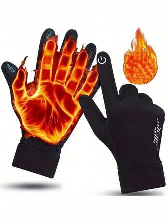 1 par de guantes con patrones de garra de hueso, guantes de invierno negros para hombres, guantes de punto luminosos, guantes con estilo de Halloween y guantes decorativos de Halloween.