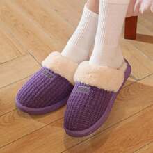 OOW Cozy House Slippers For Women With Memory Foam Soft Warm Fuzzy Slippers Women Home Womens Slipper Shoes For Indoor - Màu tím - Xem 5