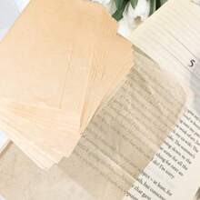 100 Sheets Rice Paper Ancient Bamboo Pulp Handmade Xuan Paper Vegetation Dyed Retro Semi-Raw For Calligraphy Antique 9.4 * 15.7inch - 黑色 - 查看 7