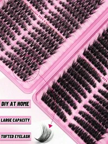 544pcs Waterproof Mink Lash Clusters, 32 Rows Single Cluster Lashes, D Curl Thick Voluminous, 8-16mm Mixed Length, Halloween, Holiday, Christmas Makeup - D - 查看 7