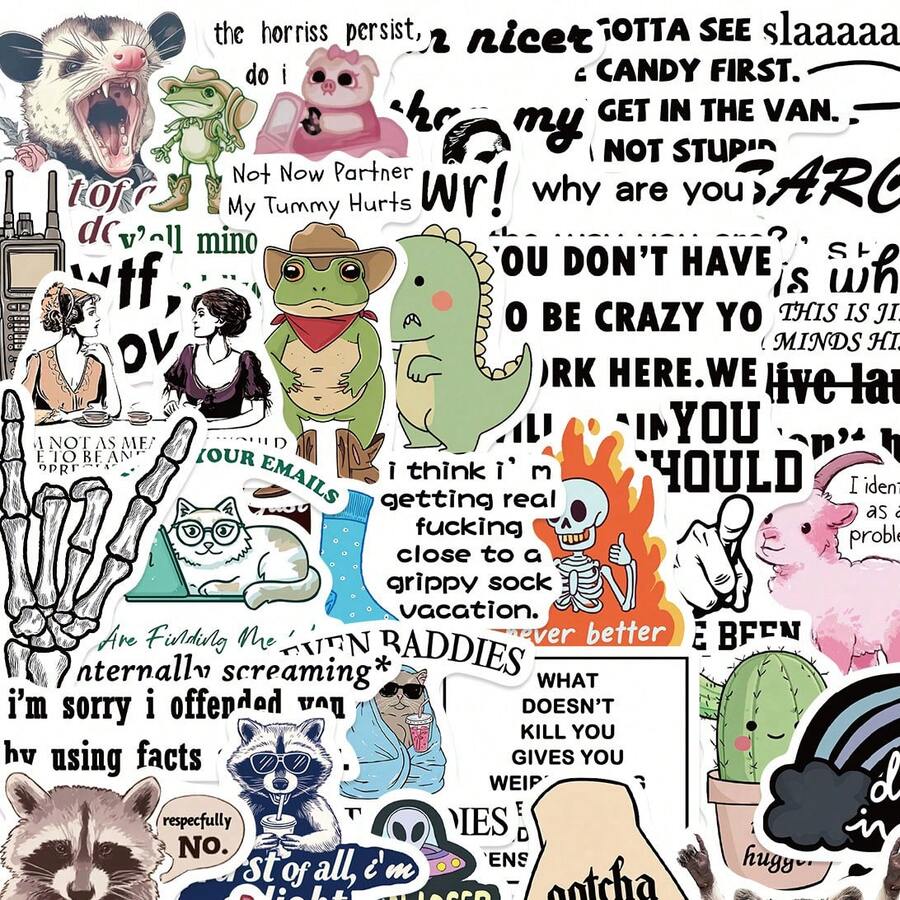 50Pcs Music Stickers Guitar Stickers Band Stickers Piano Stickers Graffiti Stickers Art Stickers Stickers Funny Stickers Vinyl Waterproof Stickers For Water Bottle,Laptop,Phone,Skateboard,Scrapbooking,Journaling Gifts - Multicolor - View 1