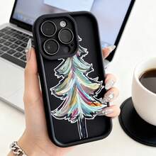 Cubierta de teléfono con diseño de árbol de Navidad multicolor negra para  14 Pro Max protector de pantalla estilo artístico ideal para uso diario y regalos festivosCompatible with  16 Pro Max/16 Plus/16 Pro/16/15 Pro Max/15 Plus/15 Pro/15/14 Pro Max/14 Plus/14 Pro/14/13 Pro Max/13 Pro/13/12 Pro Max/12 Pro/12/11 Pro Max/11 Pro/11/XS Max/XR/X/7 Plus/7 TPU Drop-Proof and Stain-Resistant Protective Soft Case - Burdeos - Ver 3