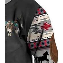 Sudadera con Capucha Azteca para Hombre, diseo de Vaquero Occidental, con diseo clsico para Hombre, Manga Larga, Media Cierre, con Bolsillo, Disfraz Unisex de los aos 90 - Negro + M - Ver 3