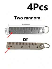1/2/3/5pcs Mini Stainless Steel Ruler With Keychain, Portable Measuring Tool For Office, School Supplies, Suitable For Students And Professionals, Ideal Gift For Back To School Season - Multicolor - View 11