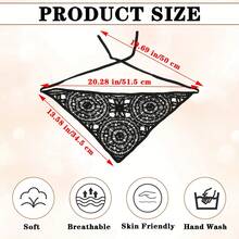 Women's Boho Crochet Headbands - Adjustable Non-Slip Scarf & Hair Bandana, Lightweight Hair Accessories With Bowknot Closure, Beige/Tan/Black/ Braids, Buns, Everyday & Formal Events - Bohemian Style Headwear, Hollow Crochet Design, Retro Hair Kerchief, Hand Wash Or Dry Clean, Casual & Formal Outfits (Black, Beige, Khaki, Brown) - 黑色 - 查看 7