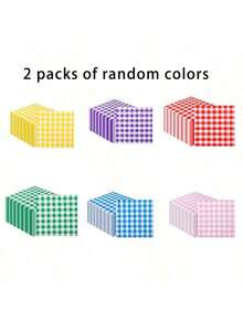 20张/包 格子餐巾纸，一次性纸巾，适用于节日派对、新年和冬季主题活动、餐厅、咖啡馆等。 - 彩色 - 查看 13