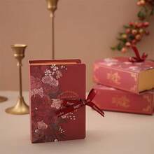 10pcs Candy Packaging Gift Boxes With Ribbons, Suitable For Christmas, Halloween, Birthday, Baby Christening, Wedding Favors, Made Of Kraft Paper Bags, Book-Shaped Storage, Candy Boxes, Gift Packaging - Multicolor - View 7