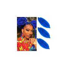 Springy Afro Twist Hair 20 Inch 3 Packs Pre Fluffed Marley Twist Braiding Hair For  (20 Inch Blue),Blue - 藍色 - 查看 1