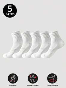 5/10/20/30 Pairs Men's Casual Socks, Mid-Calf Socks, White Socks, Winter Socks, Black Socks, Comfortable, Casual Sports, 2 Styles Available (Thin/Thick), Size: (35~39) (39~42)