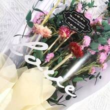 25/50pcs Elegant Transparent PP Flower Bouquet Bags With "LOVE" Print - Perfect For Valentine's Day, Weddings, Mother's Day, Birthdays & Graduations Cellophane Wrap For Multi-Stem Roses & Special Occasions, Romantic Gift Packaging Bouquet Accessories - Multicolor - View 5