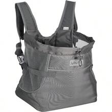 PZW Outward Hound PupPak - Transportador Frontal Para Perro Mediano Gris Mochila Para Mascotas Pequeñas De Hasta 20 Libras Correas Acolchadas Malla Transpirable Resistente Al Agua Clip De Seguridad7402 - 前置式嬰兒背帶,灰色,中號 - 查看 2