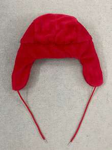 2pcs Warm Windproof Alien Cartoon Embroidered Trapper Hat With Ear Flaps, Outdoor Autumn/Winter