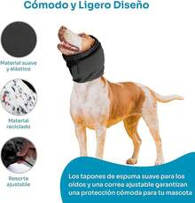 Orejeras Ruido para Perro Ajustable y Adaptable, Calmante para Perro con Protección Moldeable y Antirruido, Protector Anti Ansiedad Perros, Pirotecnia y Truenos (Negro, S) - Negro - Ver 5