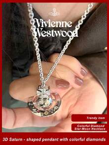 Vivienne Westwood Limited Edition Moon 3D Orb Long Chain Necklace