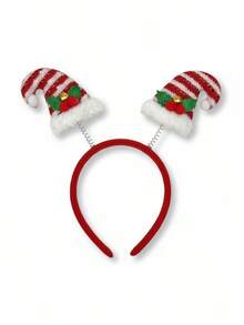 1 Diadema de Elfo para Mujeres con Orejas Esponjosas - Sombrero de Fiesta Rojo y Verde Suave para Navidad con Lazo y Orejas de Hoja, Diadema de Plástico Suave para Navidad, Halloween, Sombreros Festivos, Ajuste Cómodo, Compradores de Navidad - Rojo - Ver 8
