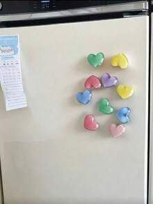 12/8/2pcs Heart-Shaped Fridge Magnets, Size 2.5cm/0.98in, Cute Fridge Magnets, Whiteboard Magnets, Decorative Fridge Magnets, Cute Office Kitchen, Kitchen Utensils, Home Decor, Kitchen Decor, Christmas Gift (Random Color) - Multicolor - View 4