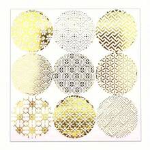 9/27pcs Round Golden Foil Metallic Stickers, Envelope Seals, Gift Warping Labels Stickers, Wedding Invitations Seal Sticker Eid Al-Adha Mubarak - Multicolor - View 10