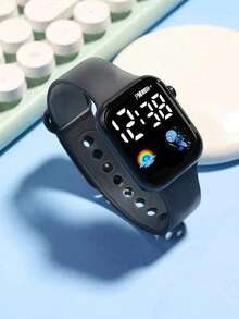 Set de 4/2 piezas Reloj electrónico digital con pantalla LED arcoíris elegante y lindo para niñas, emparejado con pulsera adorable con forma de corazón, adecuado para niñas, excelente para volver a la escuela, fiestas, viajes y vida diaria, regalo perfecto para amigos, parejas, cumpleaños, graduaciones - Multicolor - Ver 9