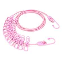 1个彩色夹子便携式晾衣绳，多功能晾衣夹带12个衣架，颜色鲜艳，可用于夹照片、衣服、包包，弹性绳衣架，可伸缩，轻便小巧，适合海滩、户外露营、旅行、宿舍、家庭、酒店等场合。 - 彩色 - 查看 13